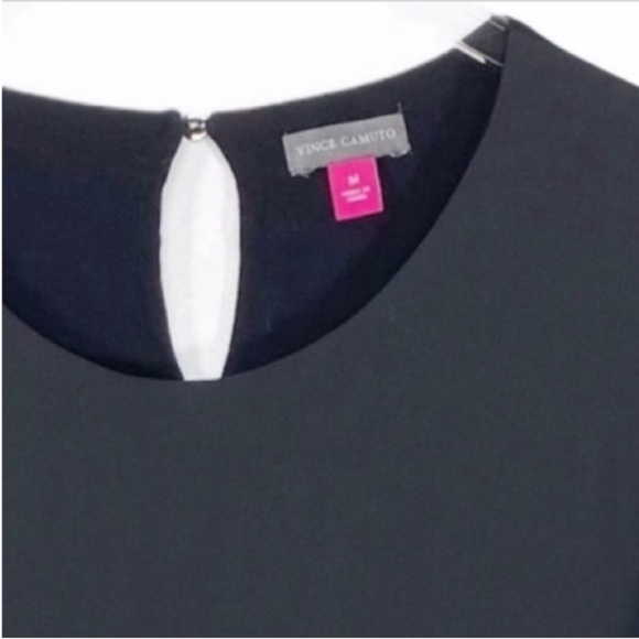 VINCE CAMUTO layered long sleeve blouse top M black - Picture 8 of 10